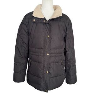 Lauren Ralph Lauren Black Down Quilted Puffer Coat Size Medium